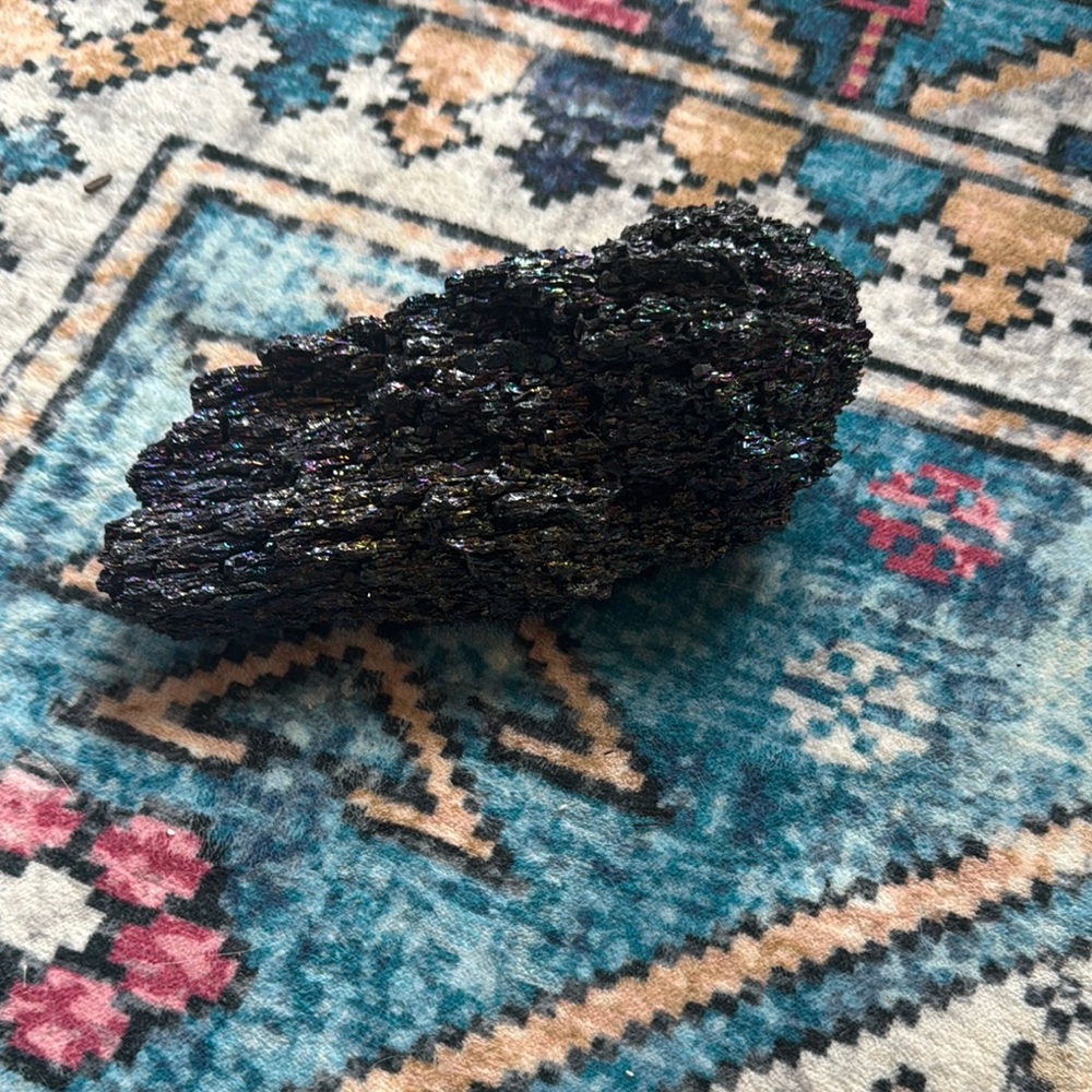 Iridescent Black Crystal Cluster